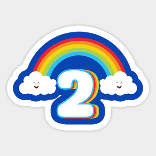 2nd Birthday Happy Rainbow Sticker